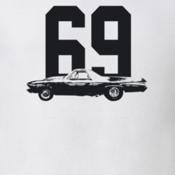 1969 El Camino Side View With Year Light Color T Shirt