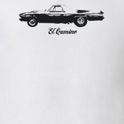 1969 El Camino Side View With Model Light Color T Shirt