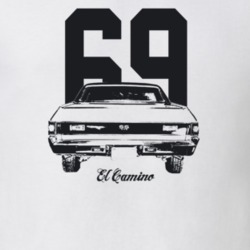 1969 El Camino Rear View With Year And Model Light Color T Shirt