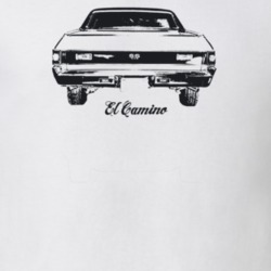 1969 El Camino Rear View With Model Light Color T Shirt
