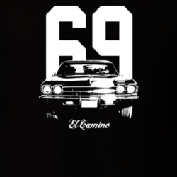 1969 El Camino Grill View With Year And Model Dark Color T Shirt