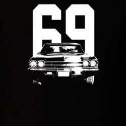 1969 El Camino Grill View With Year Dark Color T Shirt