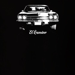 1969 El Camino Grill View With Model Dark Color T Shirt