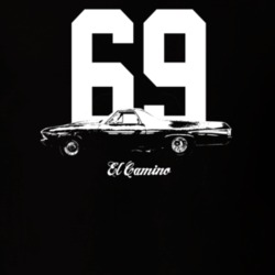 1969 El Camino Side View With Year And Model Dark Color T Shirt