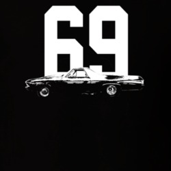 1969 El Camino Side View With Year Dark Color T Shirt