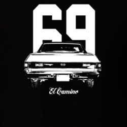 1969 El Camino Rear View With Year And Model Dark Color T Shirt