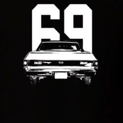 1969 El Camino Rear View With Year Dark Color T Shirt