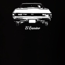 1969 El Camino Rear View With Model Dark Color T Shirt