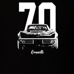 1970 Corvette Grill View With Year And Model Dark Color T Shirt