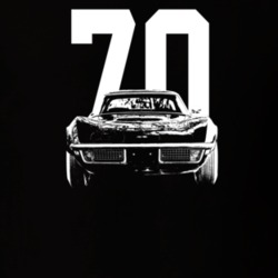 1970 Corvette Grill View With Year Dark Color T Shirt