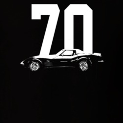 1970 Corvette Side View With Year Dark Color T Shirt