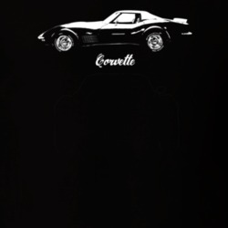1970 Corvette Side View With Model Dark Color T Shirt