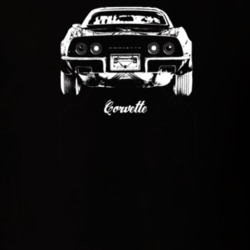 1970 Corvette Rear View With Model Dark Color T Shirt