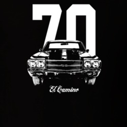 1970 El Camino Grill View With Year And Model Dark Color T Shirt