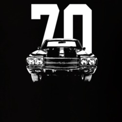 1970 El Camino Grill View With Year Dark Color T Shirt