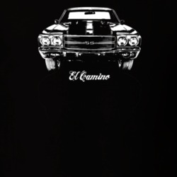 1970 El Camino Grill View With Model Dark Color T Shirt