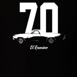 1970 El Camino Side View With Year And Model Dark Color T Shirt