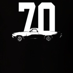 1970 El Camino Side View With Year Dark Color T Shirt