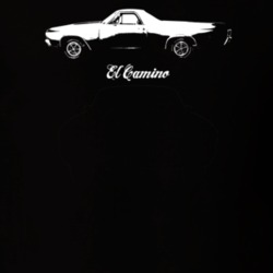 1970 El Camino Side View With Model Dark Color T Shirt