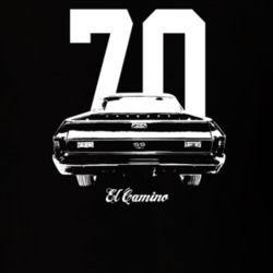 1970 El Camino Rear View With Year And Model Dark Color T Shirt