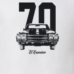 1970 El Camino Grill View With Year And Model Light Color T Shirt