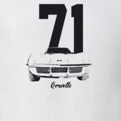 1971 Corvette Grill View With Year And Model Light Color T Shirt