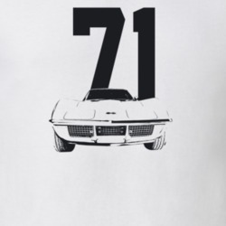 1971 Corvette Grill View With Year Light Color T Shirt