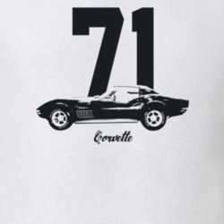 1971 Corvette Side View With Year And Model Light Color T Shirt