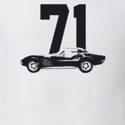 1971 Corvette Side View With Year Light Color T Shirt