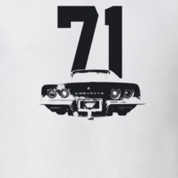 1971 Corvette Rear View With Year Light Color T Shirt