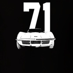 1971 Corvette Grill View With Year Dark Color T Shirt