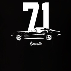 1971 Corvette Side View With Year And Model Dark Color T Shirt