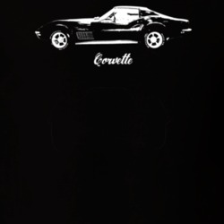 1971 Corvette Side View With Model Dark Color T Shirt