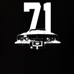 1971 Corvette Rear View With Year Dark Color T Shirt