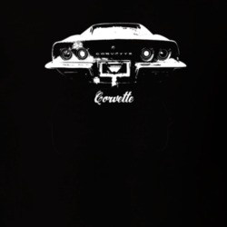 1971 Corvette Rear View With Model Dark Color T Shirt