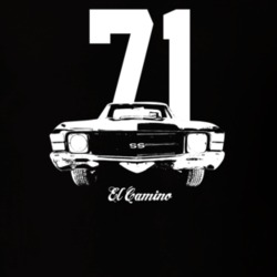 1971 El Camino Grill View With Year And Model Dark Color T Shirt