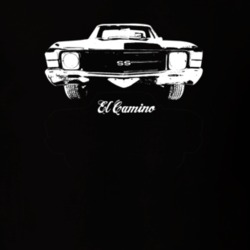 1971 El Camino Grill View With Model Dark Color T Shirt
