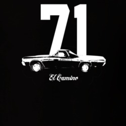 1971 El Camino Side View With Year And Model Dark Color T Shirt