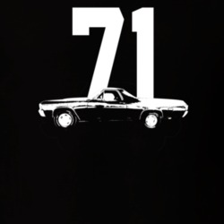 1971 El Camino Side View With Year Dark Color T Shirt