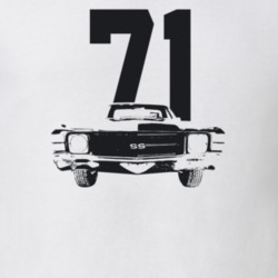 1971 El Camino Grill View With Year Light Color T Shirt