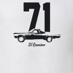 1971 El Camino Side View With Year And Model Light Color T Shirt