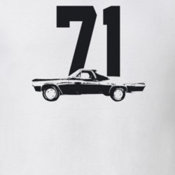 1971 El Camino Side View With Year Light Color T Shirt