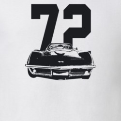 1972 Corvette Grill View With Year Light Color T Shirt
