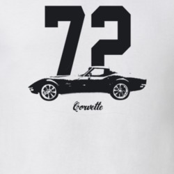 1972 Corvette Side View With Year And Model Light Color T Shirt