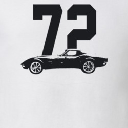 1972 Corvette Side View With Year Light Color T Shirt