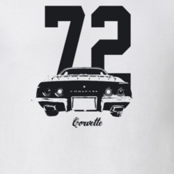 1972 Corvette Rear View With Year And Model Light Color T Shirt