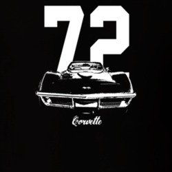 1972 Corvette Grill View With Year And Model Dark Color T Shirt