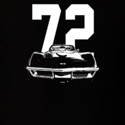 1972 Corvette Grill View With Year Dark Color T Shirt
