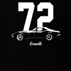 1972 Corvette Side View With Year And Model Dark Color T Shirt
