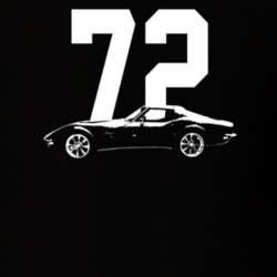 1972 Corvette Side View With Year Dark Color T Shirt